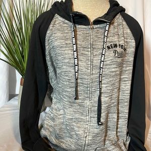 Pink sequin hoodie zip up